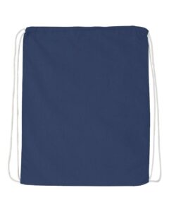 Q-Tees Q4500 Economical Cotton Drawstring Bag – Navy