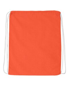 Q-Tees Q4500 Economical Cotton Drawstring Bag – Orange