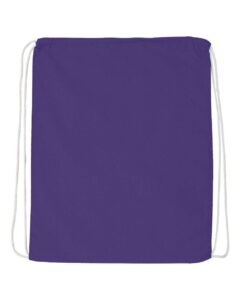 Q-Tees Q4500 Economical Cotton Drawstring Bag – Purple