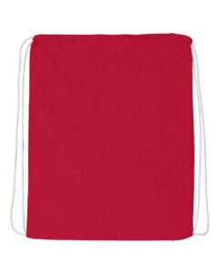 Q-Tees Q4500 Economical Cotton Drawstring Bag – Red