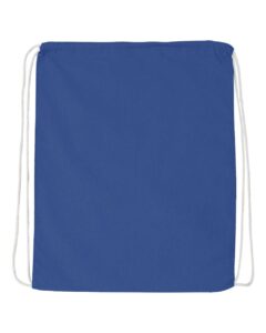 Q-Tees Q4500 Economical Cotton Drawstring Bag – Royal (back)