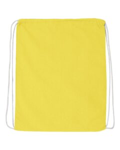 Q-Tees Q4500 Economical Cotton Drawstring Bag – Yellow (back)