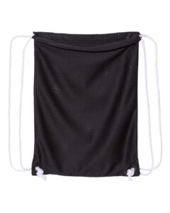 Liberty Bags 8895 Mesh Drawstring Backpack – Black (back)