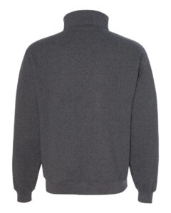JERZEES 4528MR Unisex Super Sweats NuBlend® Quarter-Zip Cadet Collar Sweatshirt – Black Heather (back)