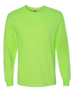 JERZEES 29LSR Unisex Dri-Power® Long Sleeve 50/50 T-Shirt – Neon Green