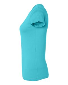 LAT 3616 Women’s Fitted Fine Jersey Tee – Caribbean (side)