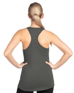Next Level 1533 Women’s Ideal Racerback Tank – Dark Grey (on model back)