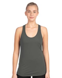 Next Level 1533 Women’s Ideal Racerback Tank – Dark Grey (on model)