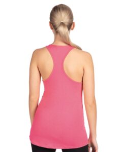 Next Level 1533 Women’s Ideal Racerback Tank – Hot Pink (on model back)