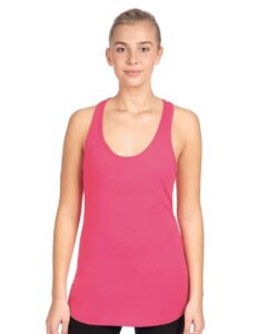 Next Level 1533 Women’s Ideal Racerback Tank – Hot Pink (on model)