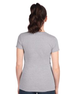 Next Level 1510 Women’s Ideal Tee – Heather Grey (on model back)