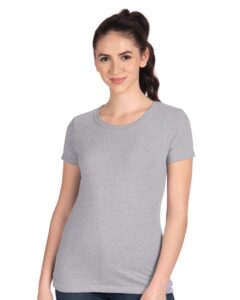 Next Level 1510 Women’s Ideal Tee – Heather Grey (on model)