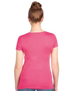 Next Level 1510 Women’s Ideal Tee – Hot Pink (on model back)