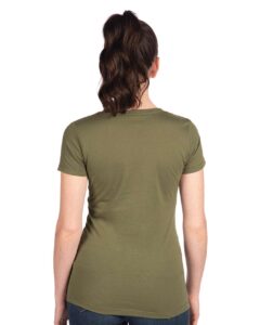 Next Level 1510 Women’s Ideal Tee – Military Green (on model back)