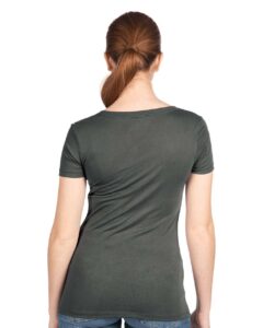 Next Level 1540 Women’s Ideal V-Neck Tee – Dark Grey (on model back)