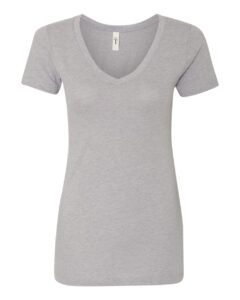 Next Level 1540 Women’s Ideal V-Neck Tee – Heather Grey