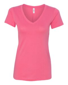Next Level 1540 Women’s Ideal V-Neck Tee – Hot Pink