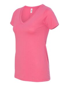 Next Level 1540 Women’s Ideal V-Neck Tee – Hot Pink (side)