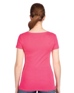 Next Level 1540 Women’s Ideal V-Neck Tee – Hot Pink (on model back)