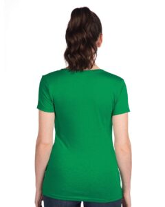 Next Level 1540 Women’s Ideal V-Neck Tee – Kelly Green (on model back)