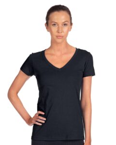 Next Level 1540 Women’s Ideal V-Neck Tee – Midnight Navy (on model)