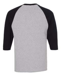 Gildan 5700 Unisex Heavy Cotton™ Raglan Three-Quarter Sleeve T-Shirt – Sport Grey/ Black (back)