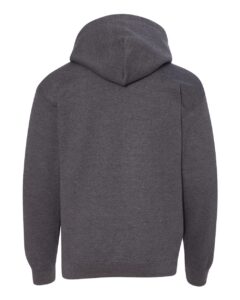 Gildan 18500B Youth Heavy Blend™ Hooded Sweatshirt – Dark Heather (back)