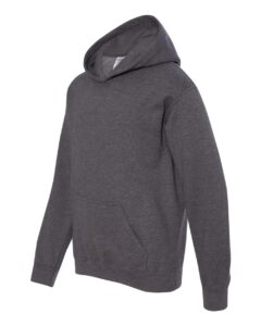 Gildan 18500B Youth Heavy Blend™ Hooded Sweatshirt – Dark Heather (side)