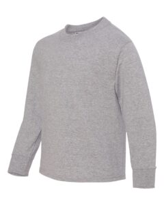 JERZEES 29BLR Youth Dri-Power® Long Sleeve 50/50 T-Shirt – Athletic Heather (side)