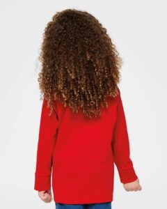 Rabbit Skins 3302 Toddler Fine Jersey Long Sleeve Tee – Red (on model back)