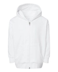 Rabbit Skins 3346 Toddler Full-Zip Fleece Hoodie Sweatshirt – White