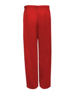 Badger 1478 Unisex Performance Fleece Open-Bottom Sweatpants – Red (back)