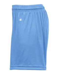 Badger 2116 Girls’ B-Core Shorts – Columbia Blue (side)