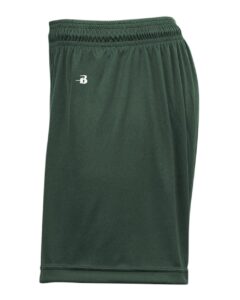 Badger 2116 Girls’ B-Core Shorts – Forest (side)