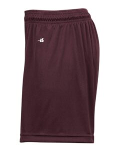 Badger 2116 Girls’ B-Core Shorts – Maroon (side)