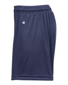 Badger 2116 Girls’ B-Core Shorts – Navy (side)