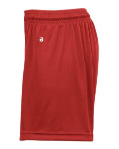 Badger 2116 Girls’ B-Core Shorts – Red (side)