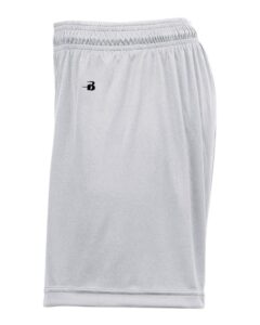 Badger 2116 Girls’ B-Core Shorts – Silver (side)