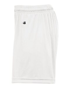Badger 2116 Girls’ B-Core Shorts – White (side)
