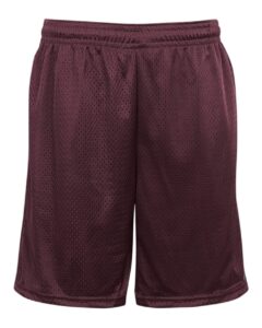Badger 7219 Men’s Pro Mesh 9″ Shorts with Pockets – Maroon