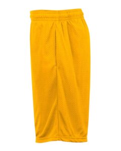 Badger 7219 Men’s Pro Mesh 9″ Shorts with Pockets – Gold (side)