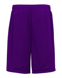 Badger 7219 Men’s Pro Mesh 9″ Shorts with Pockets – Purple (back)