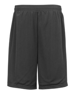 Badger 7219 Men’s Pro Mesh 9″ Shorts with Pockets – Graphite (back)