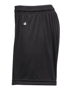 Badger 4116 Women’s B-Core 5″ Inseam Shorts – Black (side)