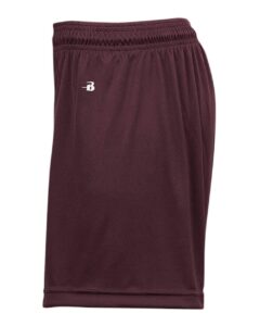 Badger 4116 Women’s B-Core 5″ Inseam Shorts – Maroon (side)