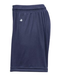 Badger 4116 Women’s B-Core 5″ Inseam Shorts – Navy (side)