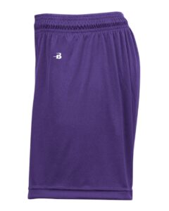 Badger 4116 Women’s B-Core 5″ Inseam Shorts – Purple (side)