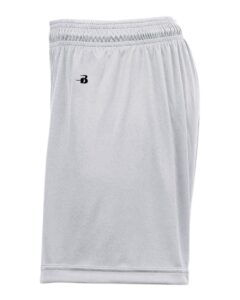 Badger 4116 Women’s B-Core 5″ Inseam Shorts – Silver (side)
