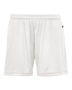 Badger 4116 Women’s B-Core 5″ Inseam Shorts – White