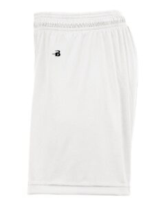 Badger 4116 Women’s B-Core 5″ Inseam Shorts – White (side)